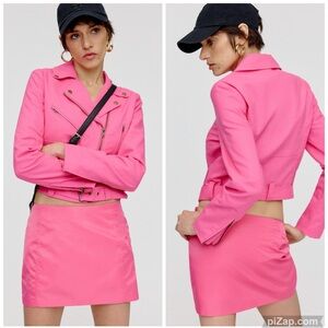 Anthropologie Dolan Cropped Linen Slim Moto Jacket